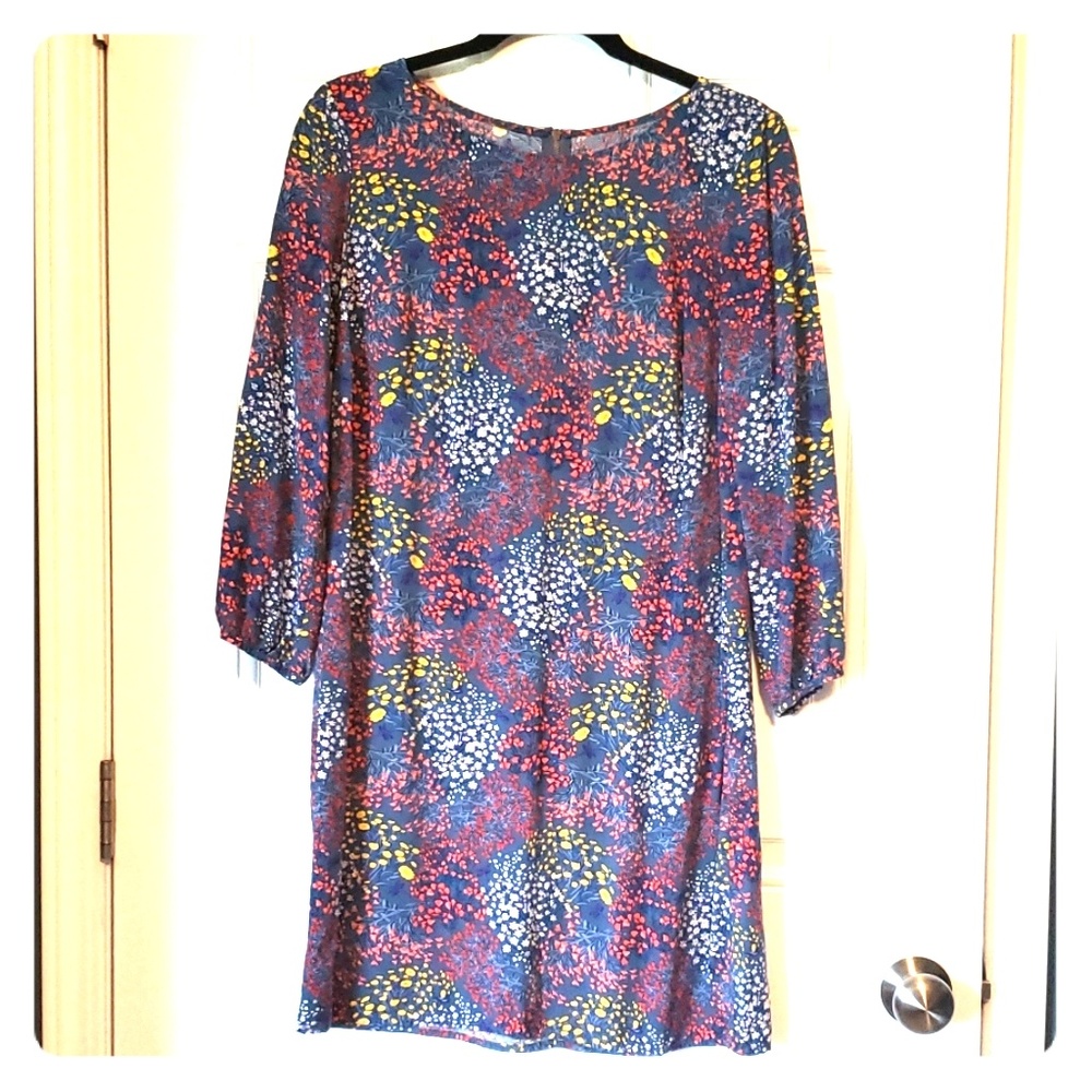 Blue floral shift dress